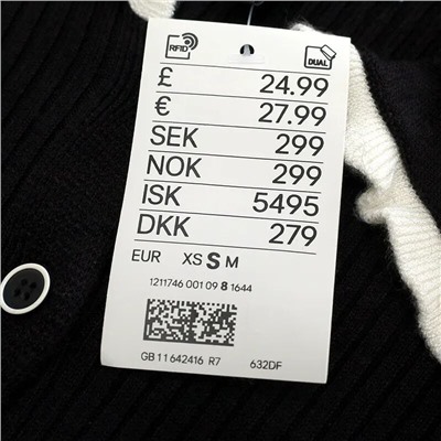 Женский приталенный пуловер с воротником и контрастной отделкой H&*M