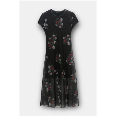Vestido midi doble capa