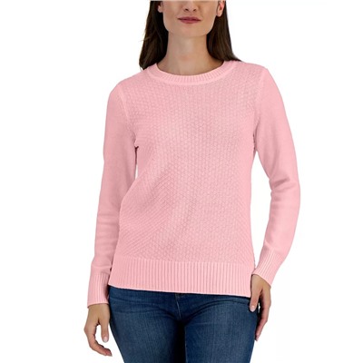 KAREN SCOTT Women's Cotton Zigzag Sweater, Created for Macy's