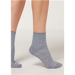 Kurze leichte Baumwollsocken ohne Rand