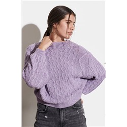 Wrangler Kadın Regular Fit Normal Kesim Bisiklet Yaka Lila Triko Kazak W8P8PU