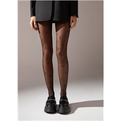Transparente Strumpfhose 30 Denier mit Sternzeichen