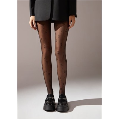 Transparente Strumpfhose 30 Denier mit Sternzeichen