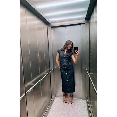 FITTED MIDI SHIRT DRESS