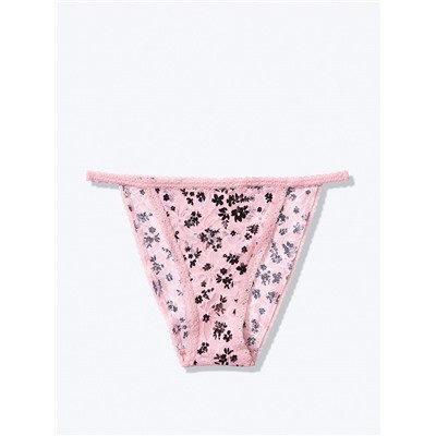 PINK LACE HIGH-LEG BIKINI