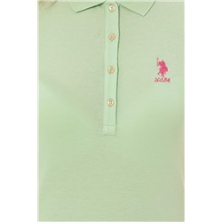 Kadın Mint Basic Polo Yaka Tişört