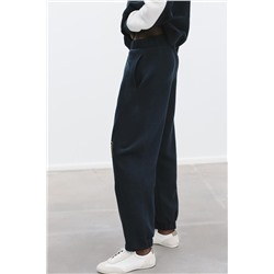 EMBROIDERED NUMBER PLUSH TROUSERS