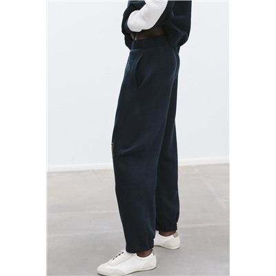 EMBROIDERED NUMBER PLUSH TROUSERS