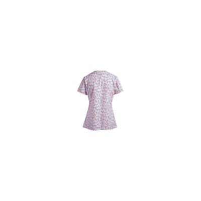White Cross Scrubs Charlotte Print Top
