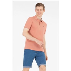 Erkek Pudra Basic Polo Yaka Tişört
