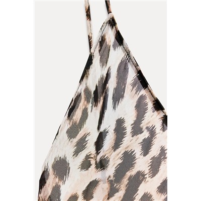 ZW COLLECTION ANIMAL PRINT TOP WITH CUT-OUT DETAIL