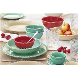Салатник, 20 см, 1,5 л, фарфор P, зелено-голубой, Бусины, Tiffany, 62492