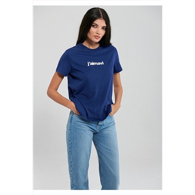 MaviBaskılı Lacivert Tişört Regular Fit / Normal Kesim 1612242-70722