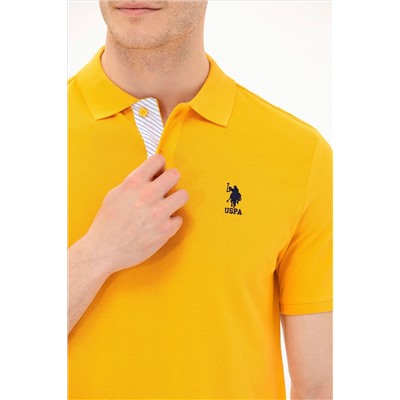 Erkek Sarı Basic Polo Yaka Tişört