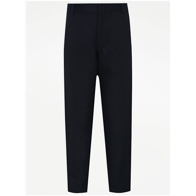 Boys Navy Slim Leg School Trousers 2 Pack