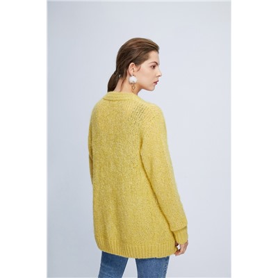 Cárdigan de alpaca y mohair Amarillo