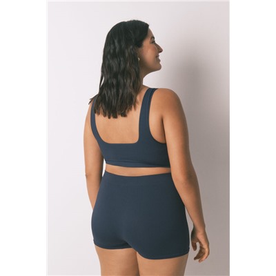 Pantalón corto canalé azul oscuro