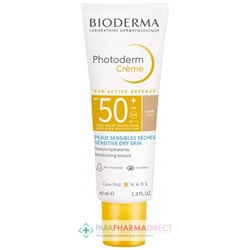 Bioderma Photoderm Crème - SPF50+ - Teinte Claire - Peaux Sensibles Sèches 40 ml