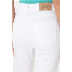 Kadın Beyaz Slim Flare Cropped Fit Jean Pantolon