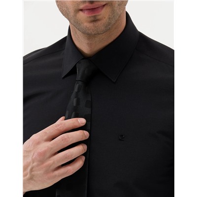 Siyah Slim Fit Uzun Kollu Basic Gömlek