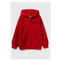 United Colors of BenettonErkek Çocuk 0V3 Slogan Baskılı Sweatshirt Koyu Kırmızı