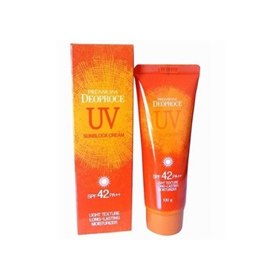 DEOPROCE PREMIUM UV SUNBLOCK CREAM SPF42 PA++ Солнцезащитный крем 100г