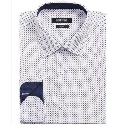 Nine West Men's Slim-Fit Performance Stretch Diamond Dot-Print Dress Shirt