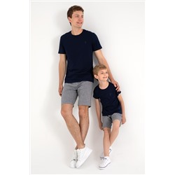 Erkek Regular Fit Bisiklet Yaka Lacivert Basic Tişört