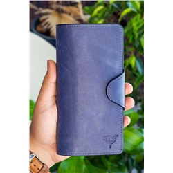 Vianel New York, Axel Crazy Deri Lacivert Unisex Portföy Cüzdan