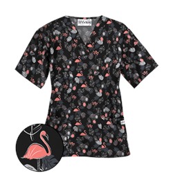UA Stand Tall Black Print Scrub Top