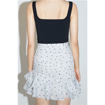 Falda avolantada Blanco y negro