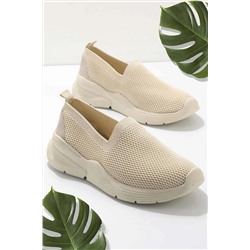 Bambi Bej Triko Kadın Sneaker K01118100282