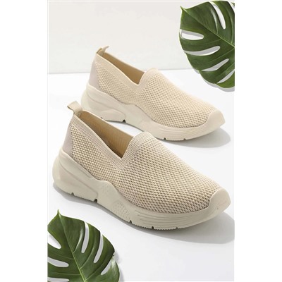 Bambi Bej Triko Kadın Sneaker K01118100282