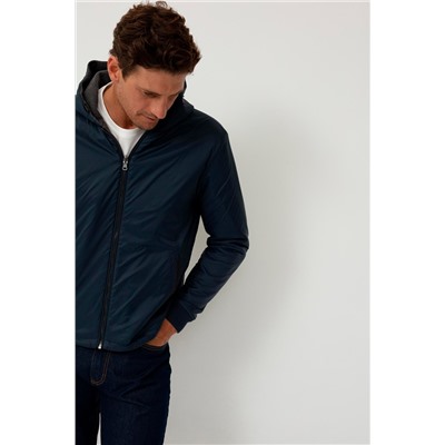 Sudadera reversible Azul marino y gris oscuro jaspeado