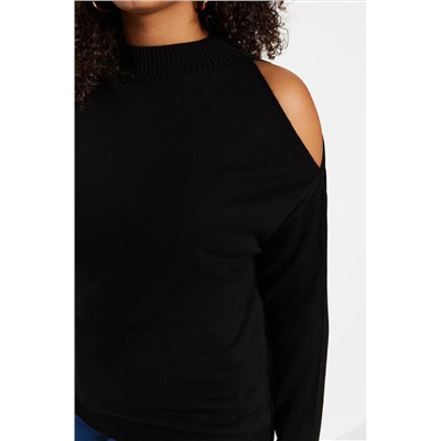 Siyah Cut Out Detaylı Triko Kazak TBBAW23AN00025