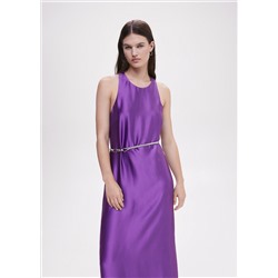 Vestido satinado espalda cruzada