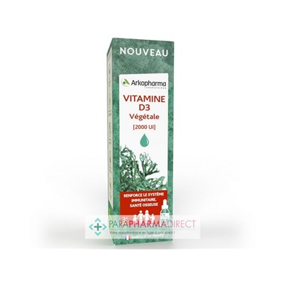 ArkoPharma ArkoFluides - Vitamine D3 Végétale - Renforce le Système Immunitaire, Santé Osseuse - 15ml