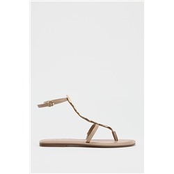 BEADED FLAT SANDALS