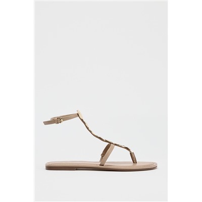 BEADED FLAT SANDALS
