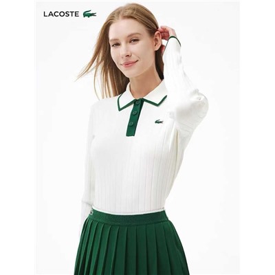 Женское классическое поло с длинным рукавом LACOST*E ОРИГИНАЛ!