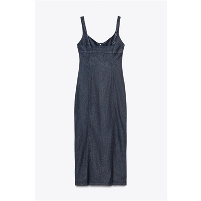 Z1975 STRAPPY DENIM MIDI DRESS
