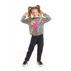 Mushi Wow Leopar Kız Çocuk T-shirt Pantolon Takım MS-22S1-054
