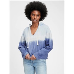 Vintage Soft Cropped V-Neck Hoodie