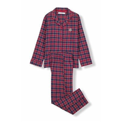 Pijama infantil camisero cuadros 100% algodón