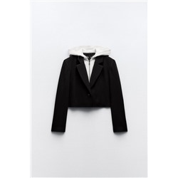 CROPPED BLAZER COMBINED WITH HOOD