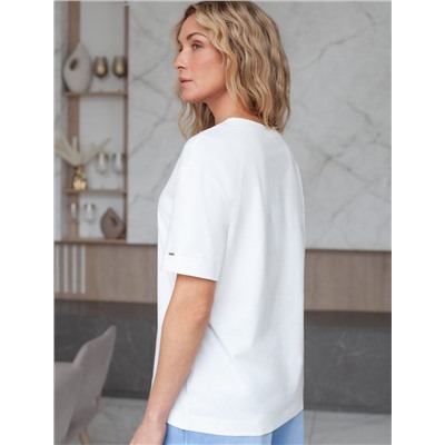 Футболка свободная из премиального хлопка с эластаном