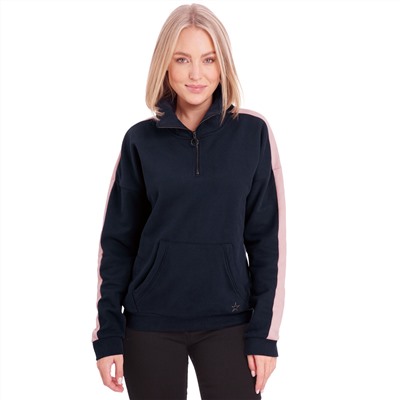 Damen Sweatshirt mit Troyerkragen