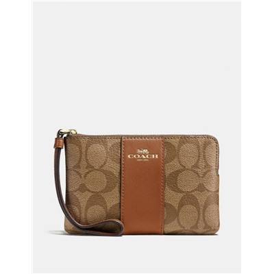 Corner Zip Wristlet In Signature Canvas