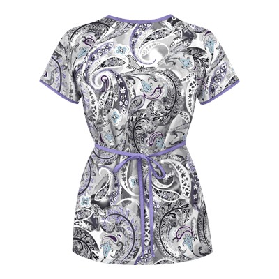 UA Charming Swirls Granite Mock Wrap Print Scrub Top
