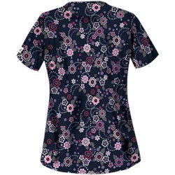 UA Floral Extravaganza Navy Scrub Top